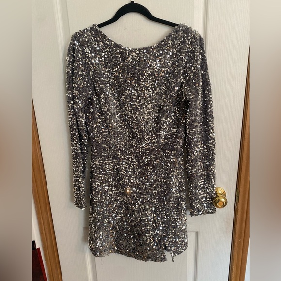 Princess Polly low back sequin silver dress - Picture 5 of 9